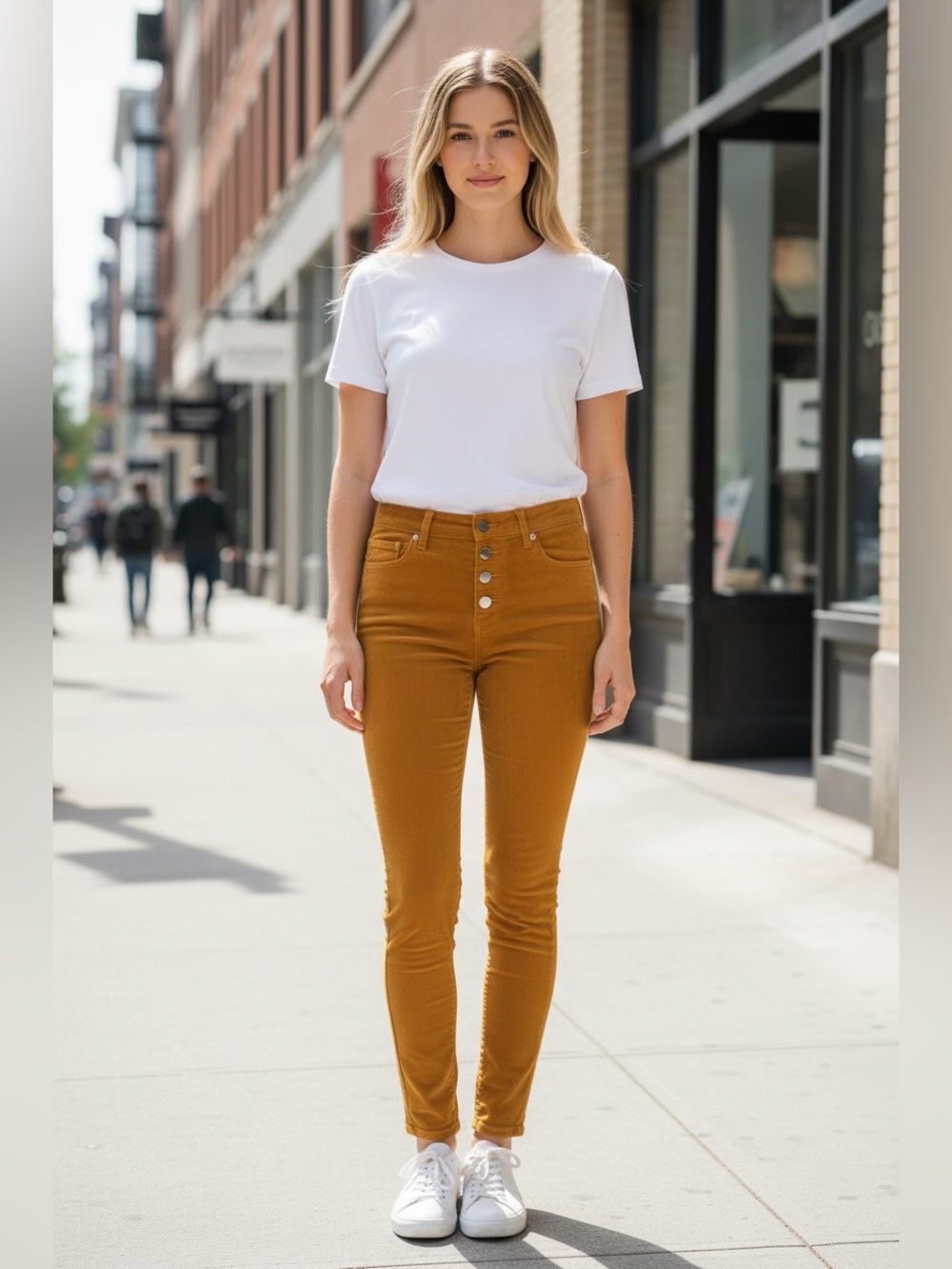 NWT J.Crew 9” High Rise Skinny Corduroy High Rise Jeans Mustard Yellow